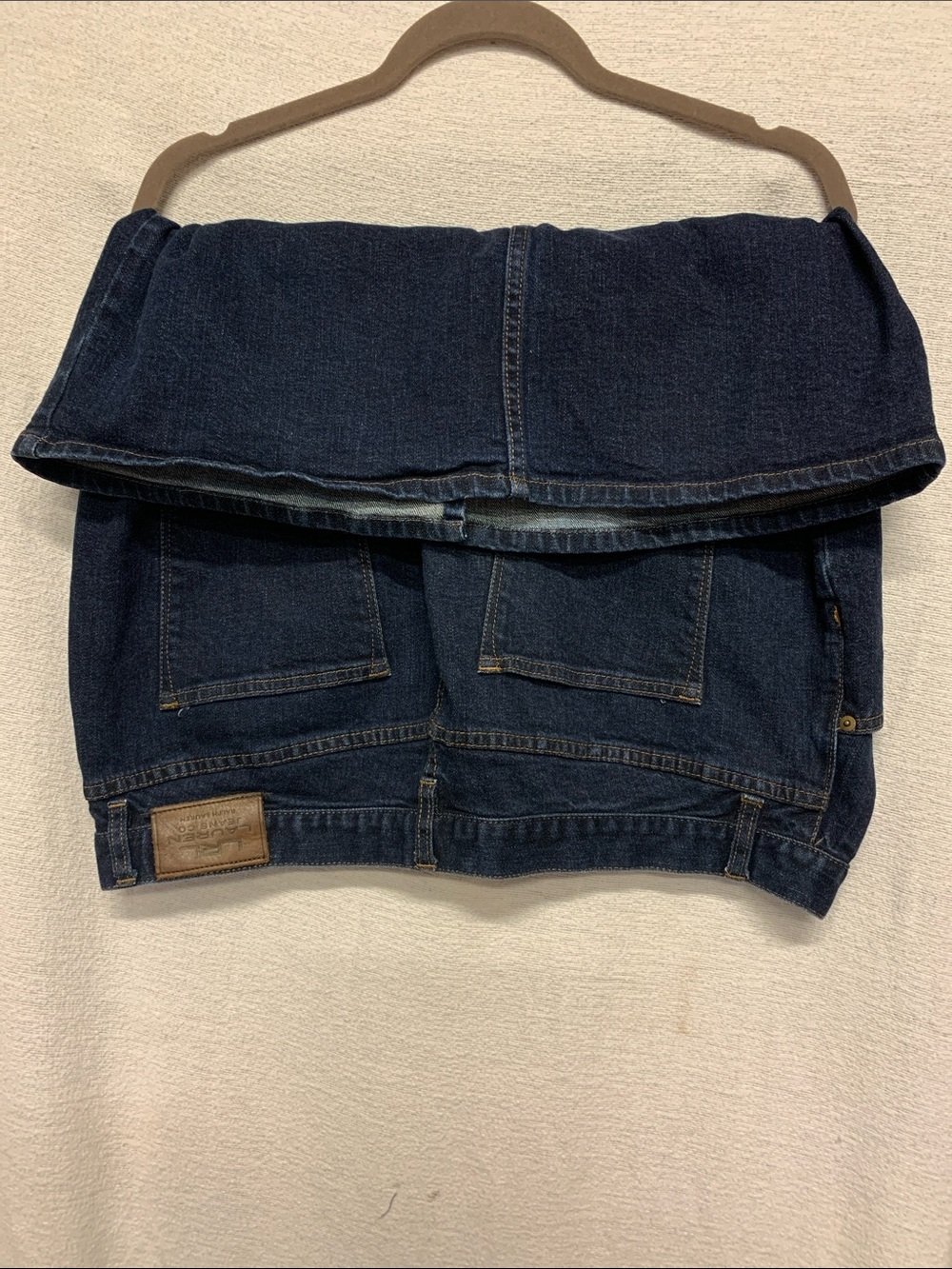 Ralph Lauren blue Denim skirt Size 16W Like NEW 5-pocket zip-Fly Slit-Back Cute
